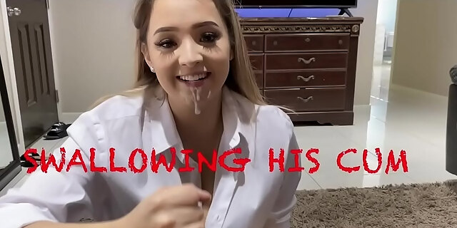 amateur,big ass,blowjob,brunette,cum,deepthroat,handjob,oral,pussy,sex,swallow,teen